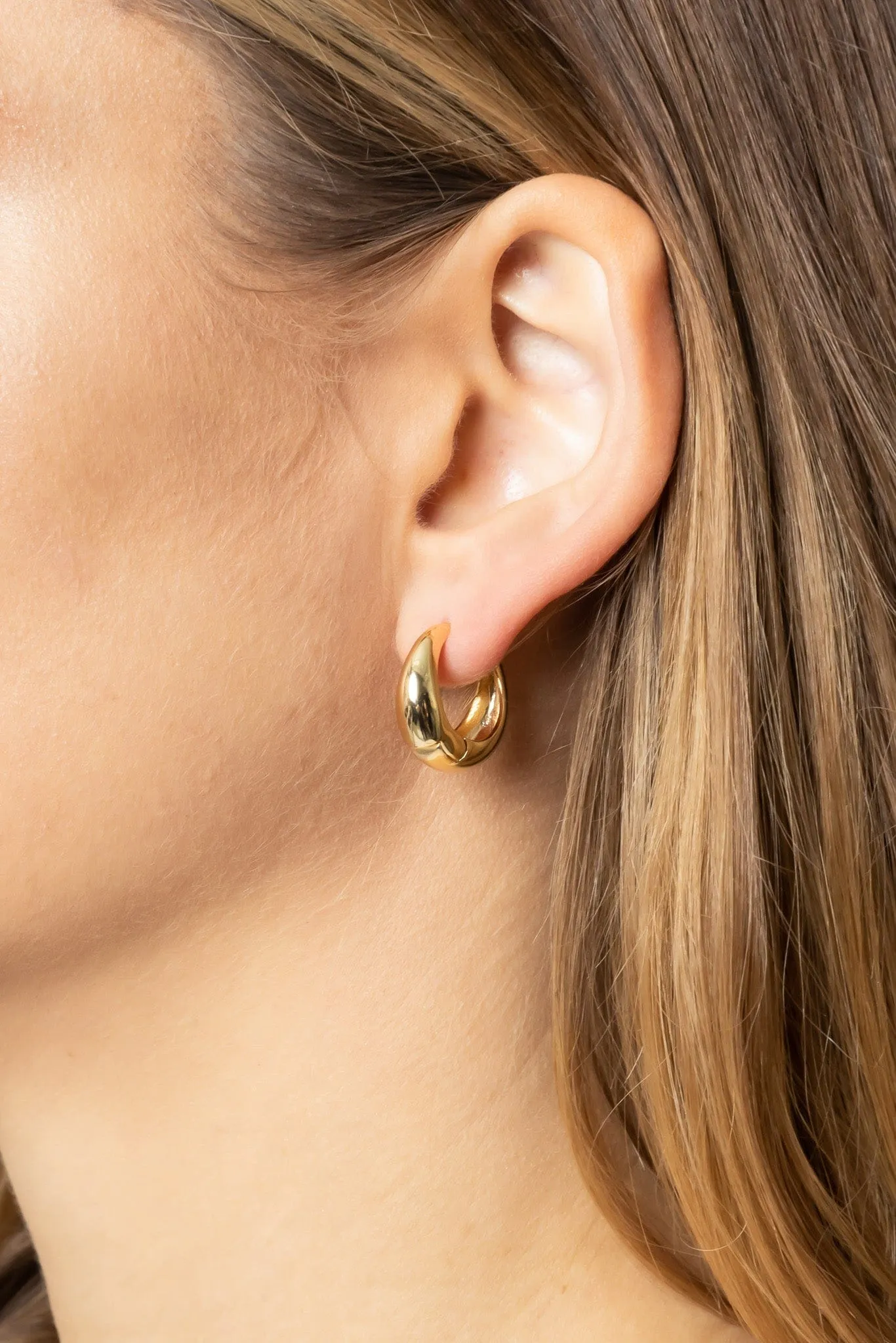 SJE310287 14K Dipped Brass Hoop Earrings