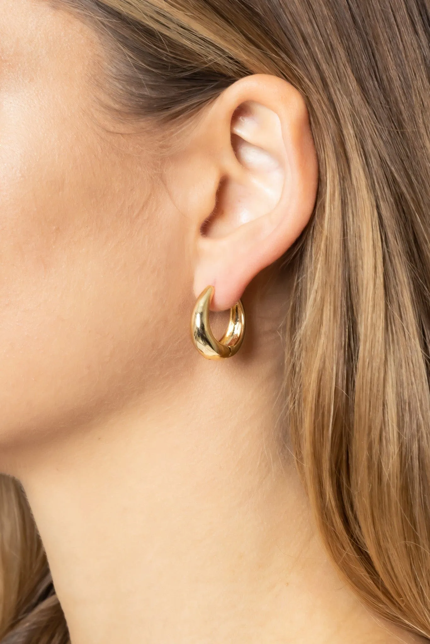 SJE310287 14K Dipped Brass Hoop Earrings