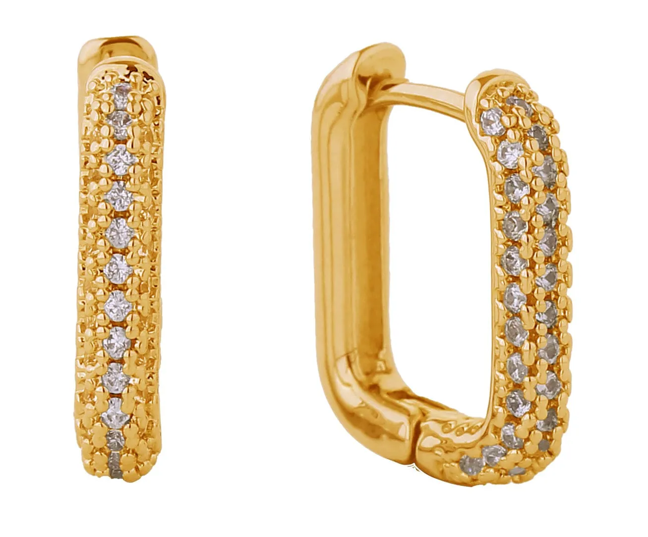 SJE310743 14K Fine Pave CZ Hoop Earrings