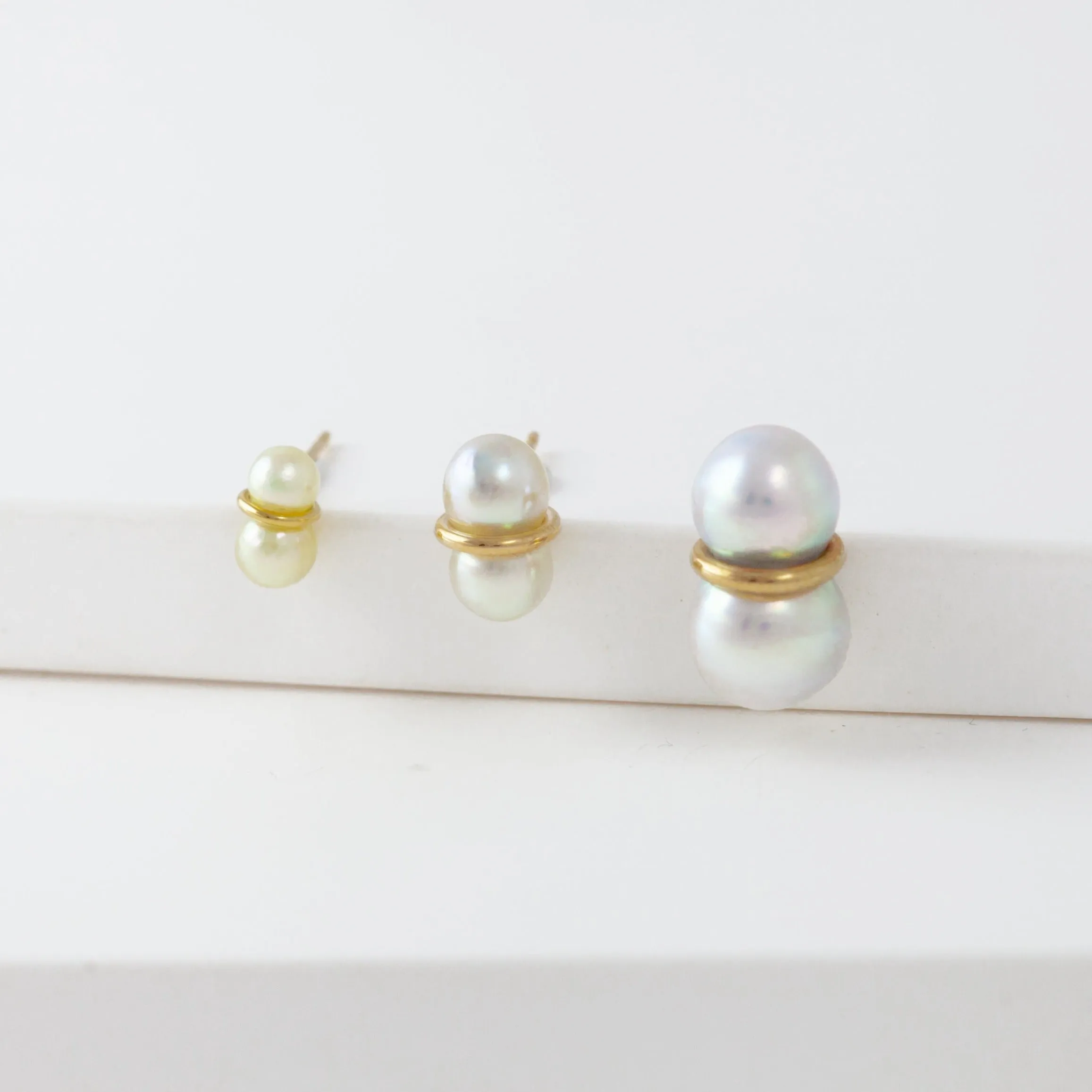 Small twin pearl earrings