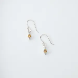 Small Yellow Gem Dangle Earrings