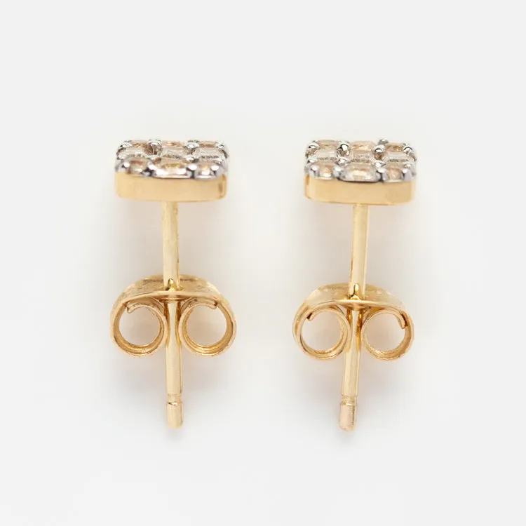 Solid Gold Art Deco Studs