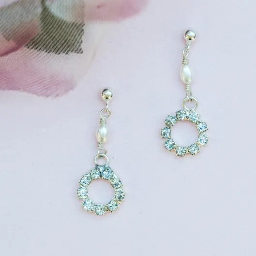 Stella Bridal pearl Halo Drop Earrings