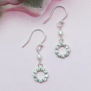 Stella Bridal pearl Halo Drop Earrings