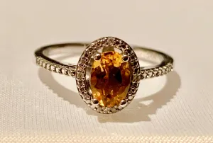 STERLING SILVER CITRINE RING