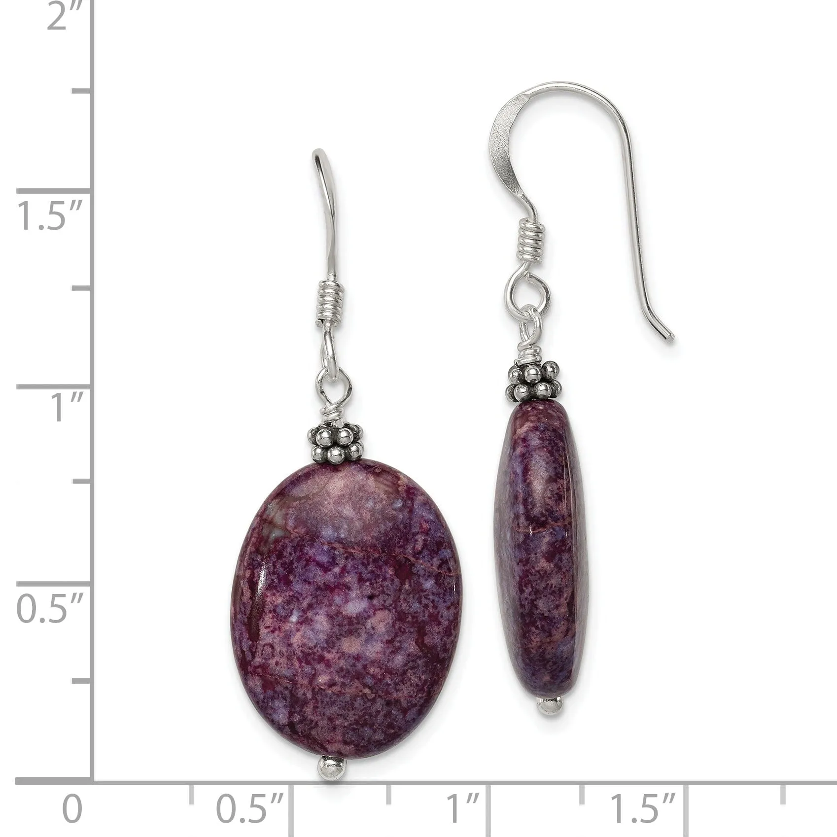 Sterling Silver Dark Charoite Drop Earrings