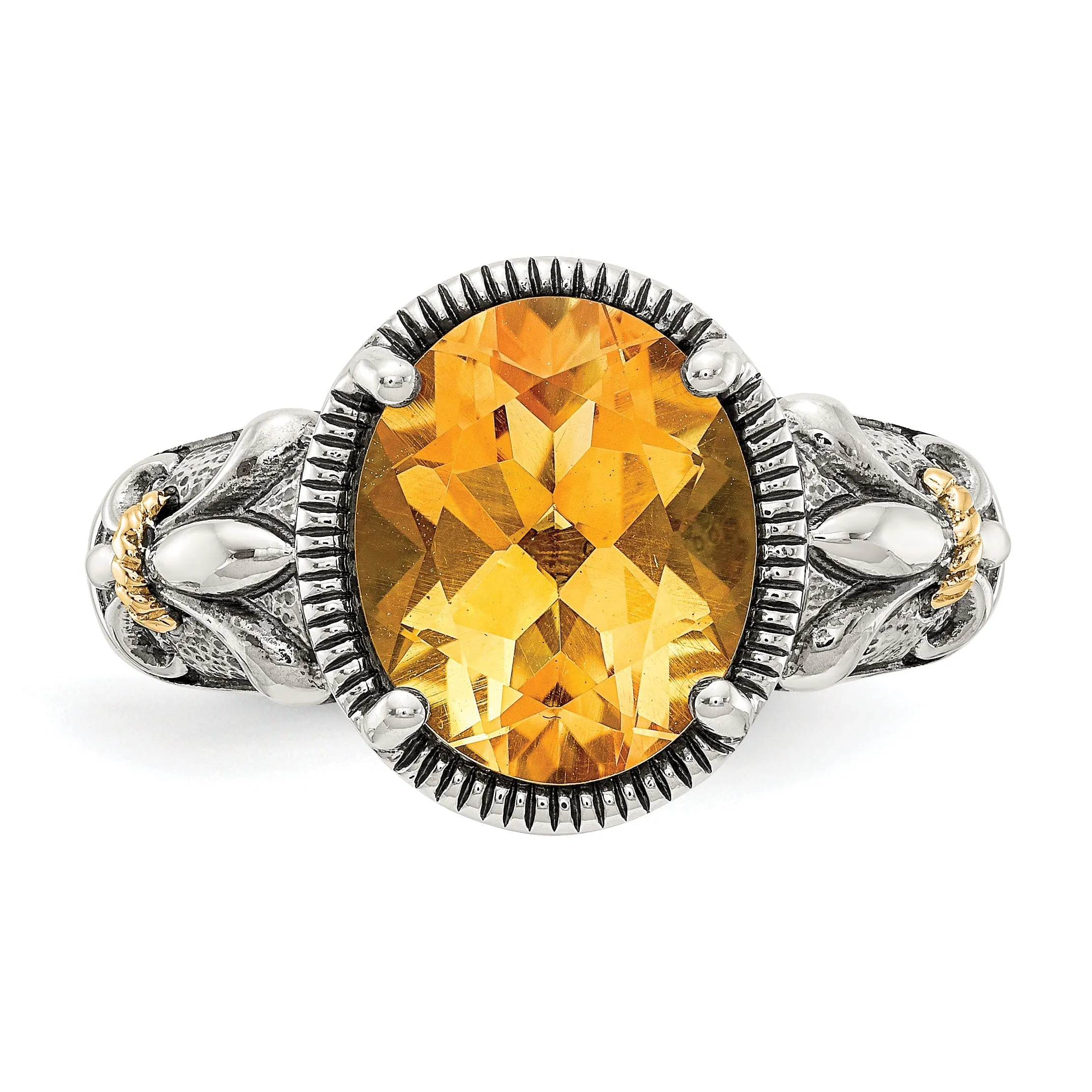 Sterling Silver Gold Citrine Ring