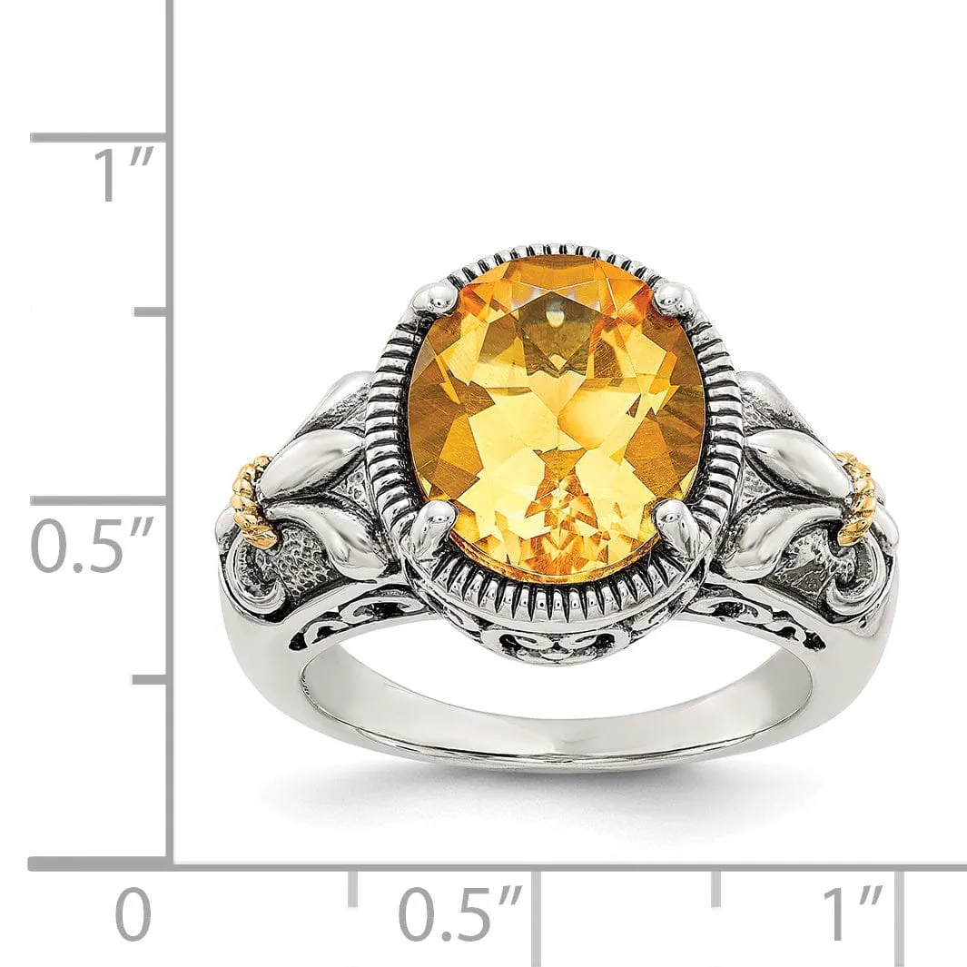 Sterling Silver Gold Citrine Ring