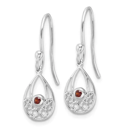 Sterling Silver White Ice Garnet Earrings