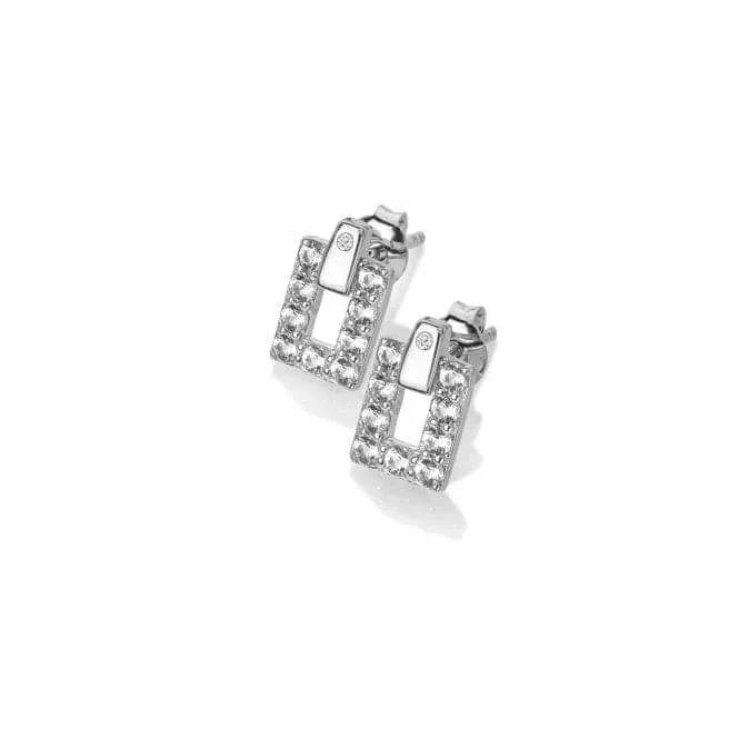 Sterling Silver White Topaz Echo Earrings DE717