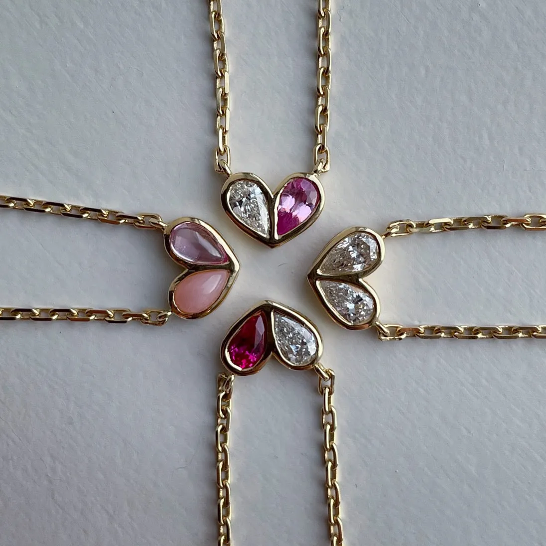 Sweetheart Necklace Diamond & Pink Sapphire