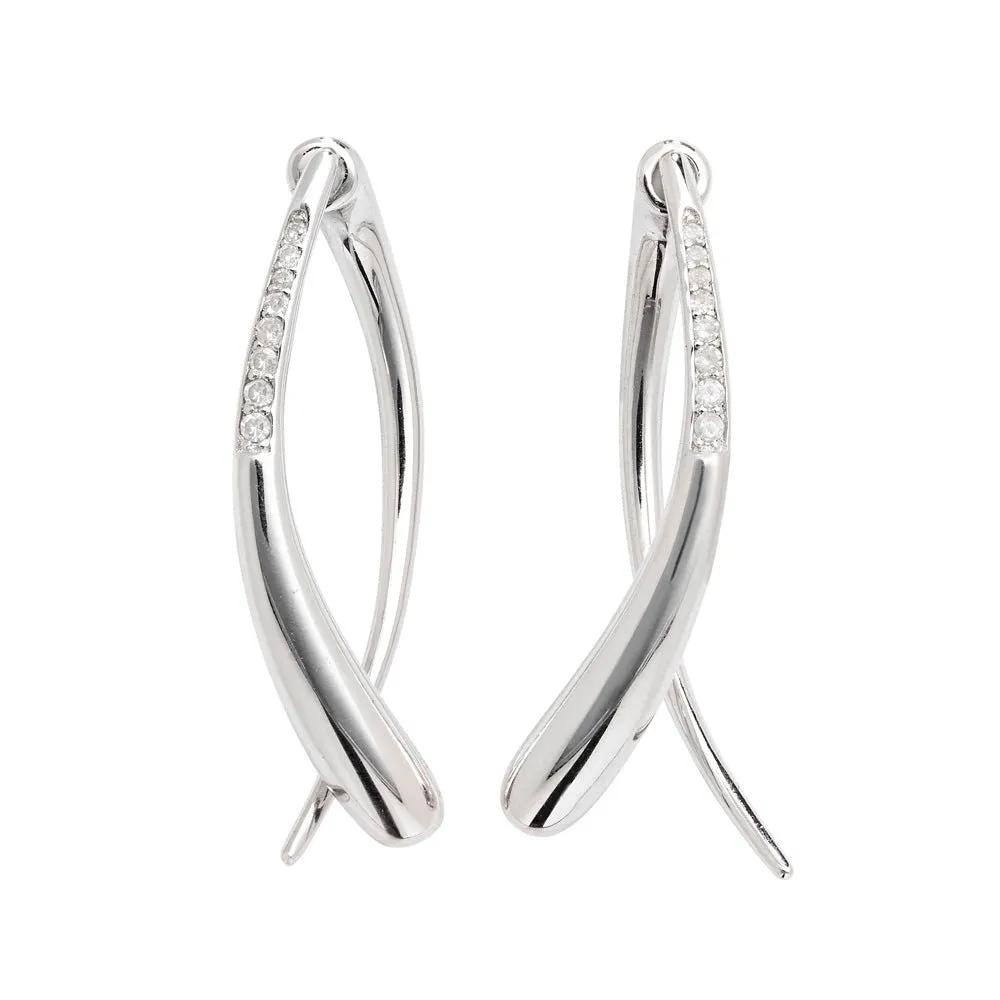 Sycamore Front and Back Earrings in Sterling Silver