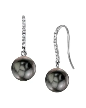 Tahitian Pearl & Diamond Phoenix Dangle Earrings