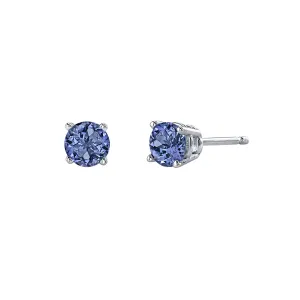 Tanzanite 14K White Gold Stud Earrings