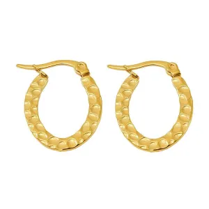 Textured Gold Hoop Earrings – 18K Gold Plated Stainless Steel