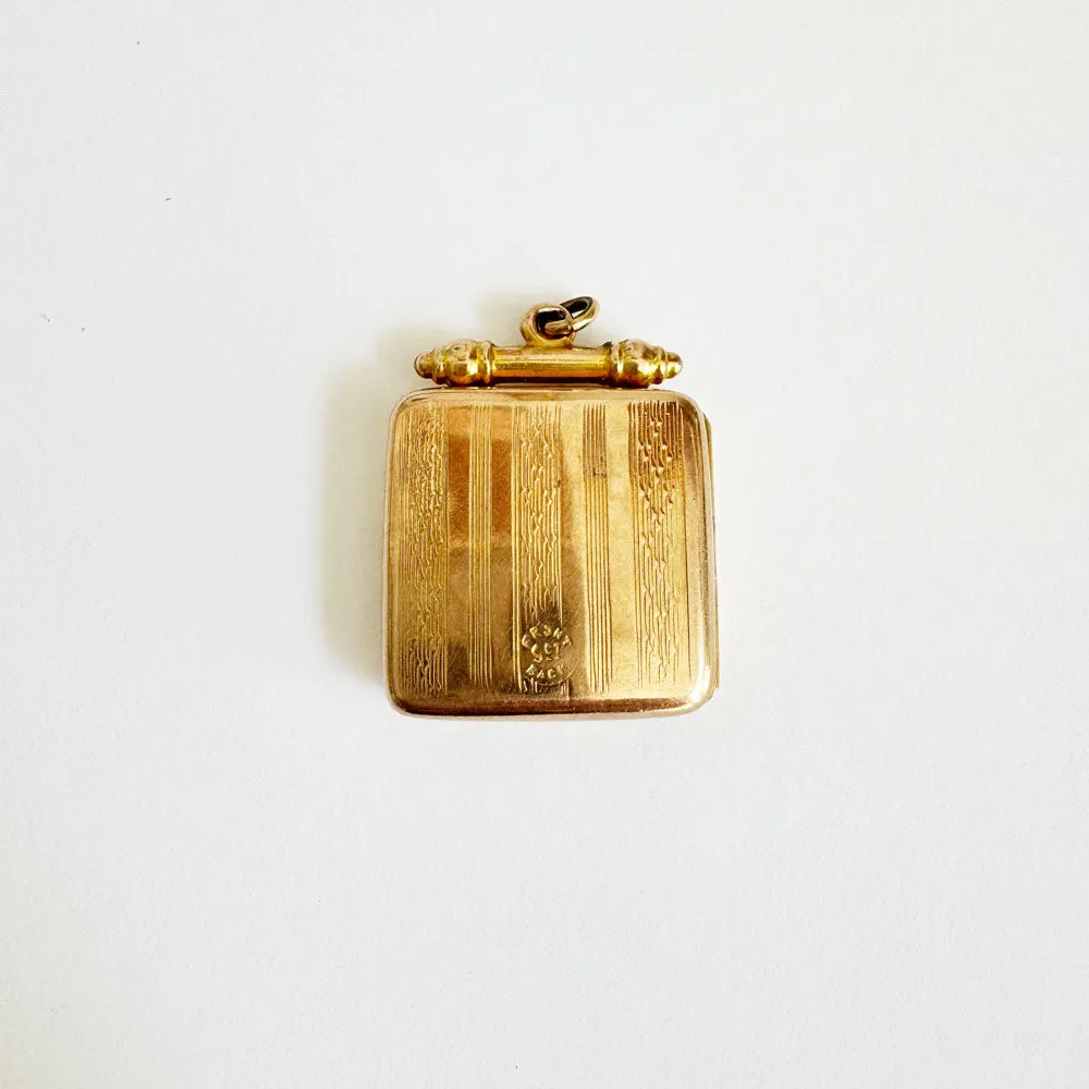 Vintage 9K Gold Square Locket