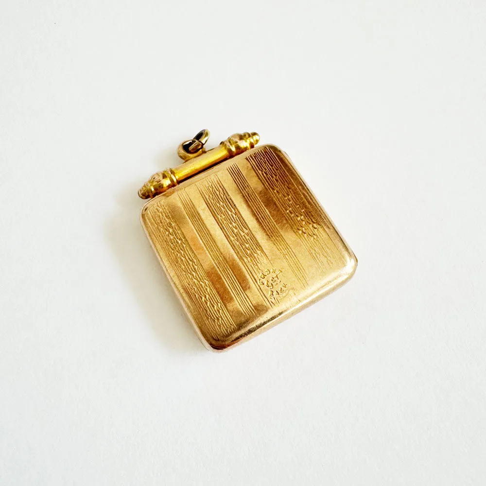 Vintage 9K Gold Square Locket