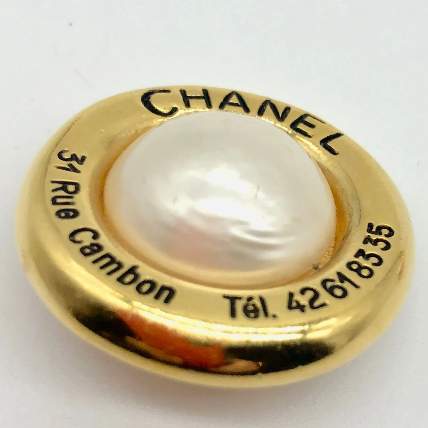 Vintage Chanel Rue Cambon Pearl Earrings