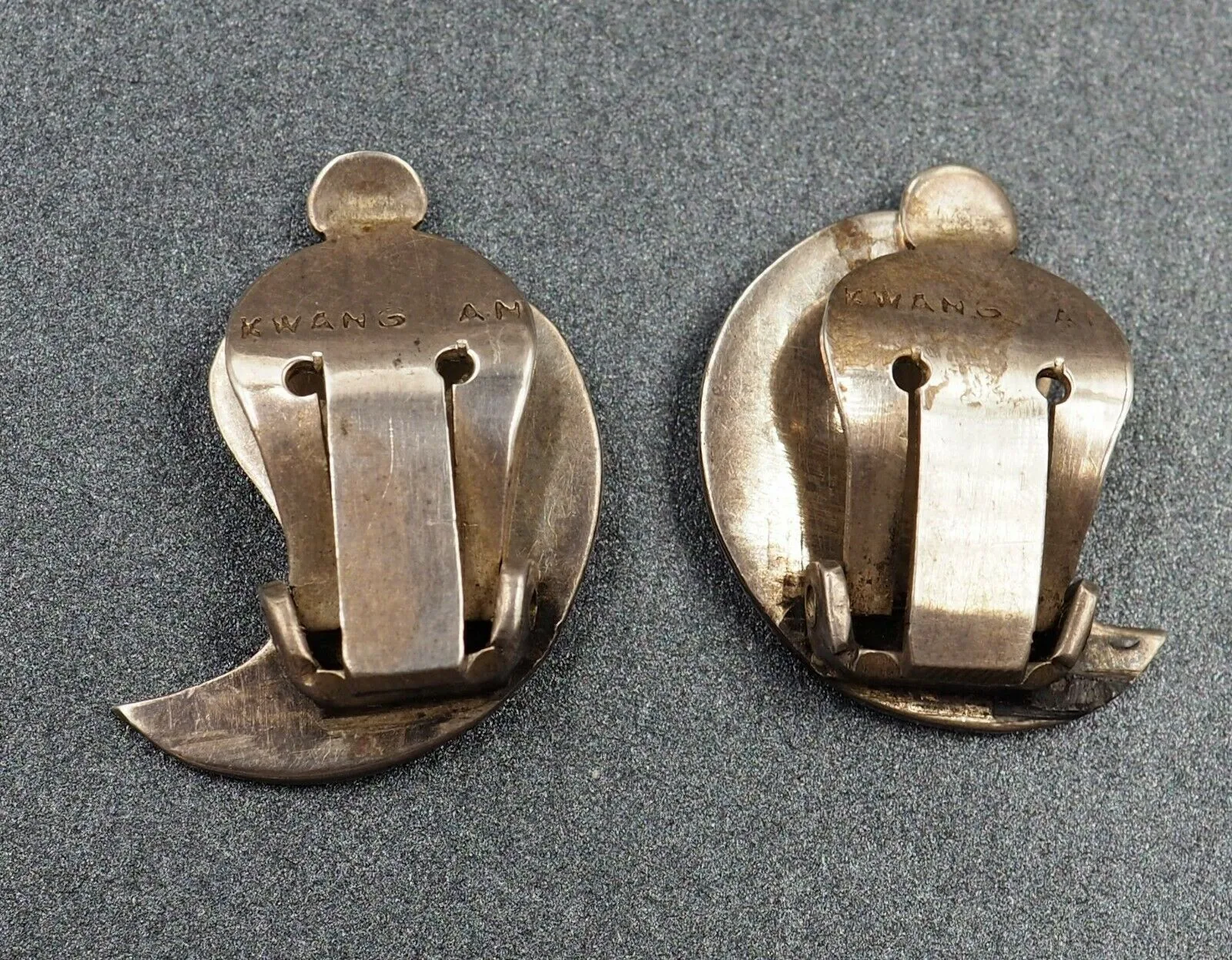 Vintage Siam Sterling Silver Earrings Clip On Fastening Non-Pierced Ears