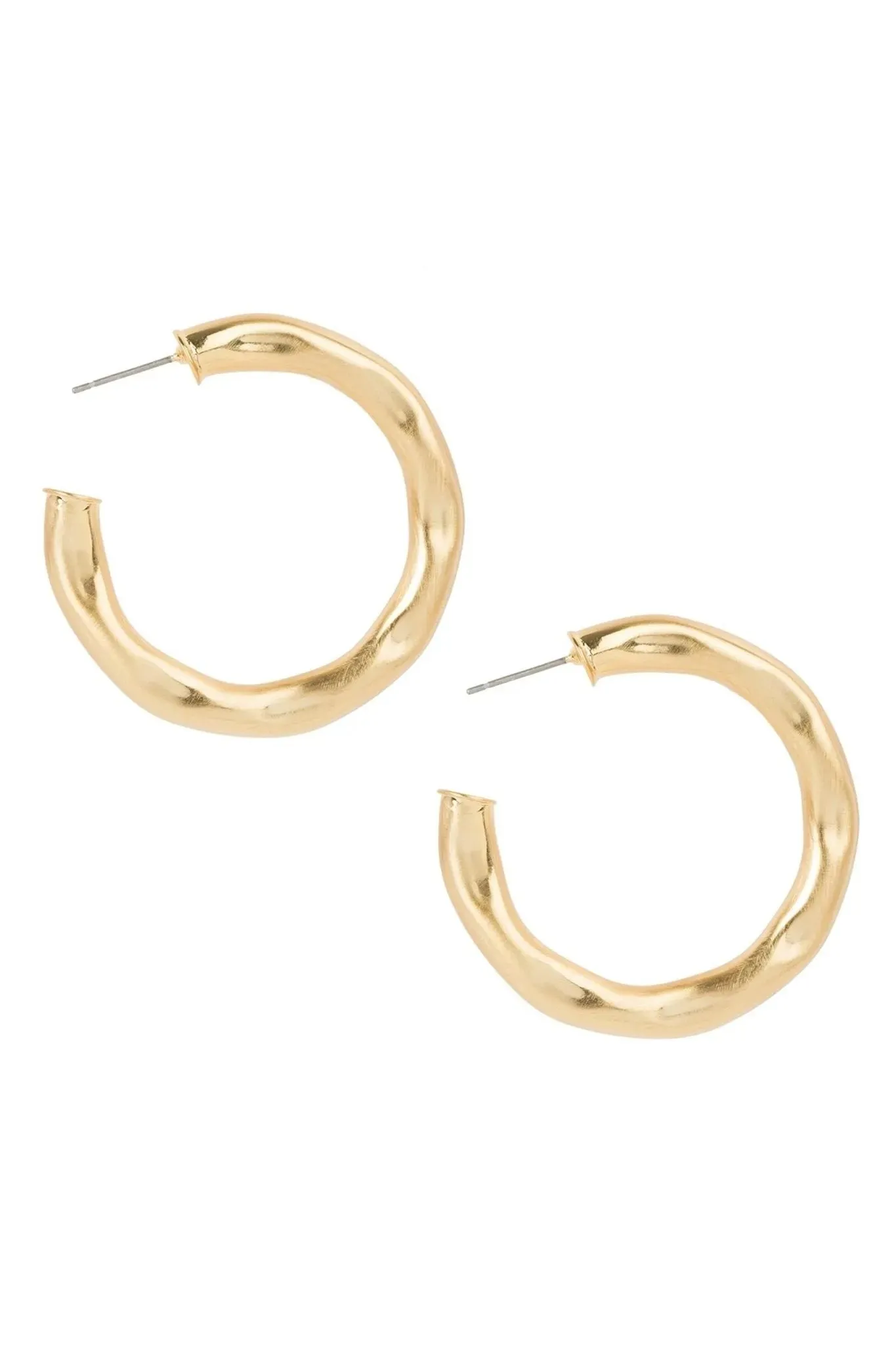 Wavy Gold Hoop Earrings