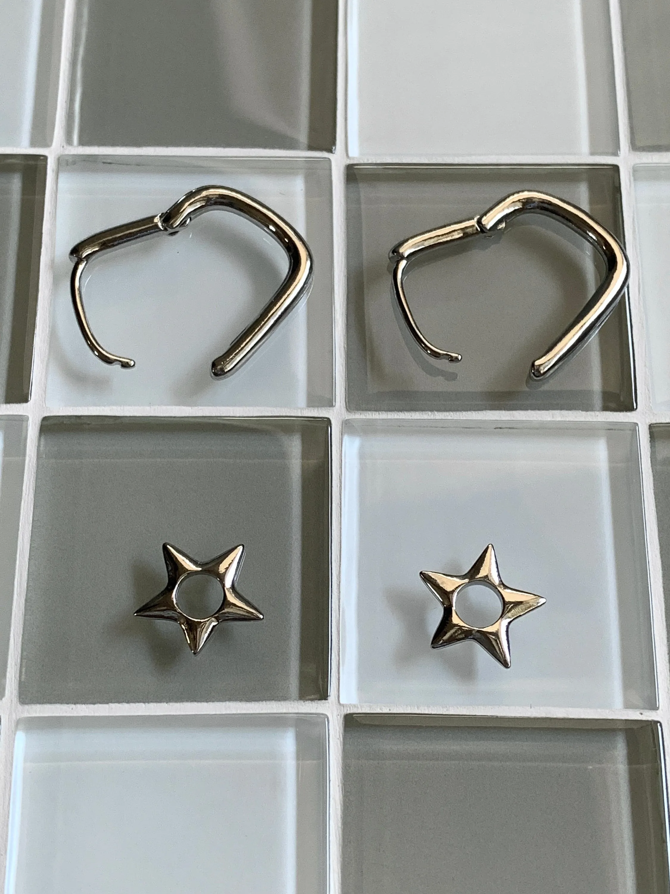 Y2K Star Hoops