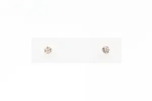 Yellow Gold White Topaz Earrings