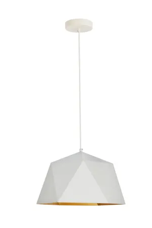 ZC121-LDPD2080 - Living District: Arden Collection Pendant D15.0'' H9.6 Lt:1 frosted white and Gold Finish